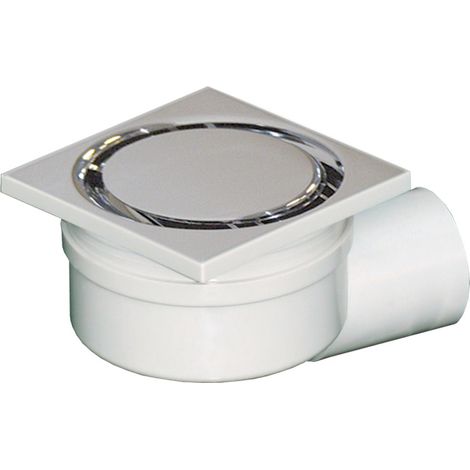 Siphonette 100x100mm sortie horizontale Ø50 31L/min - Chromé (1/2)