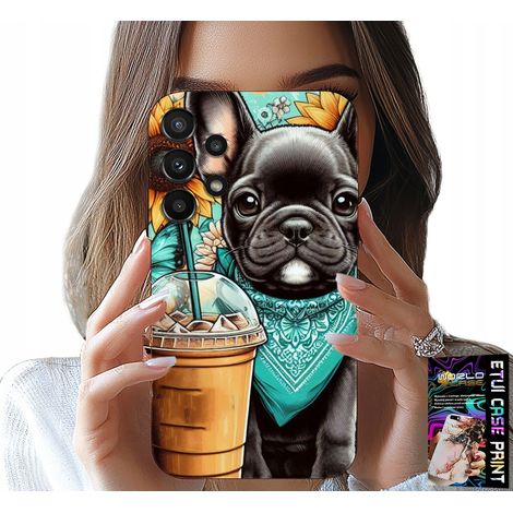Custodia per Samsung Galaxy A32 5G - bulldog coffi love, girasoli, custodia PSI (1/5)