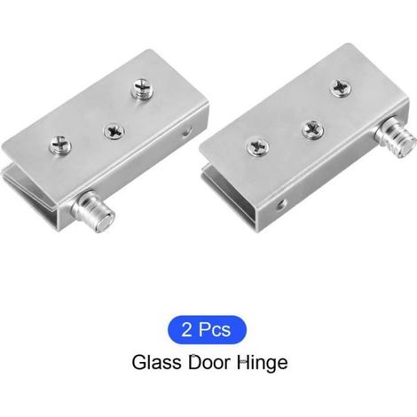 Verre Porte Pivot Charnière (pour 8-10mm Épaisseur) 2 pcs, Inox Acier Réglable Verre Clips Pince - pour Meubles Réparation (1/5)