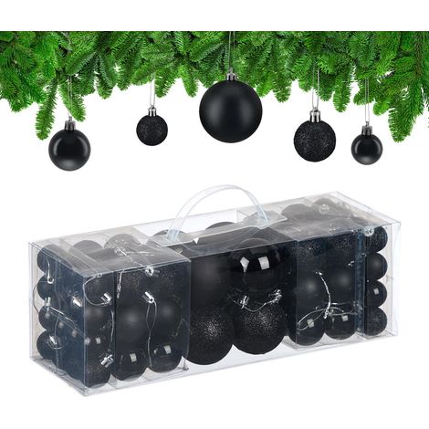 Juego de bolas de Navidad para árbol de Navidad, 76 piezas, plástico (1/5)