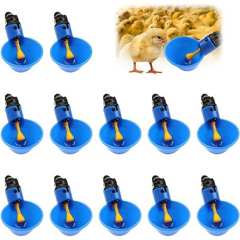 Gobelet automatique en plastique pour oiseaux, 12 unités, pour poulets, taille D, pour une utilisation quotidienne dans les cages, les volières ou les petits espaces d'élevage.-AquaForge (1/5)