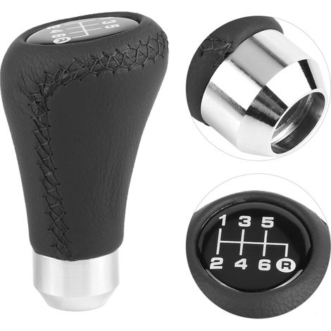 Manette de vitesse universelle 6 vitesses en PU avec 3 tuyaux - Noir pour voiture (1/5)