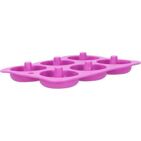 Moule à donuts en silicone à 6 compartiments, antiadhésif, rond, pour gâteau au chocolat, outil de cuisson au four (violet foncé)