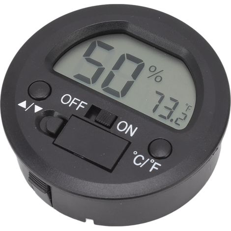 Thermomètre-hygromètre portable rond à affichage numérique électronique intégré (1/5)
