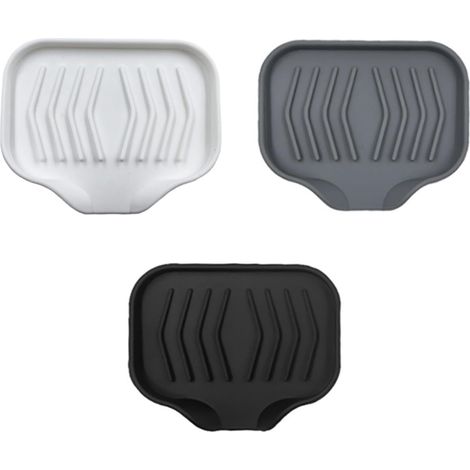3 Pièces Porte Savon Salle de Bain, Silicone Porte Savon Cuisine, Antidérapant Porte-Savon, avec Bonde, pour Salle de Bain, Cuisine, Comptoir, Salle de Douche (1/5)