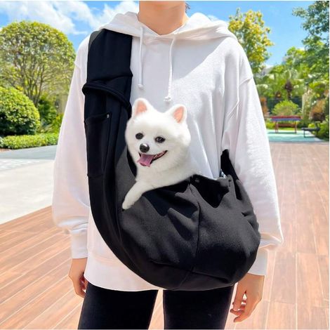 Sac de transport réversible pour chiens et chats, avec poche de rangement, sac de transport mains libres pour petits chiens et chats jusqu'à 7,3 kg, harnais de sécurité de voyage, sac pour chien (1/3)