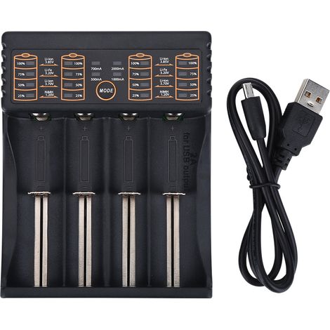 Chargeur intelligent NiMH pour piles Lii-100/202/402, compatible 1.2V-3.85V A/AAA 18650 10440 16340 (1/5)