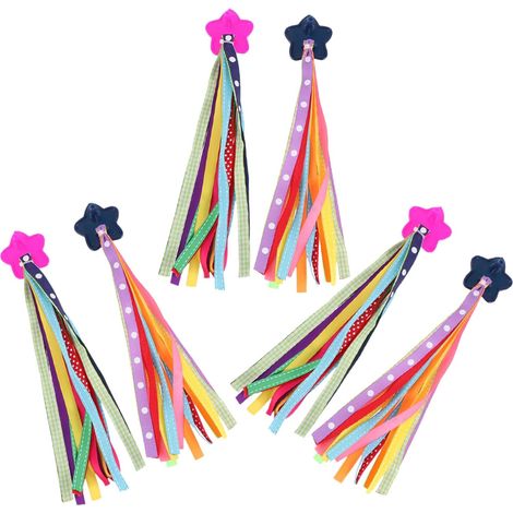 3 Paires de Rubans à Pompons pour Vélo et Trottinette, Accessoires Décoratifs pour Garçon et Fille, Volent au Vent, Ajoutent la Joie (1/5)