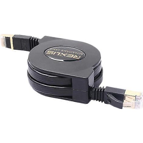 Câble Ethernet plat rétractable et ajustable REXLIS Cat7 RJ45 de 1,5 m (5 pi) pour réseau Internet (1/5)