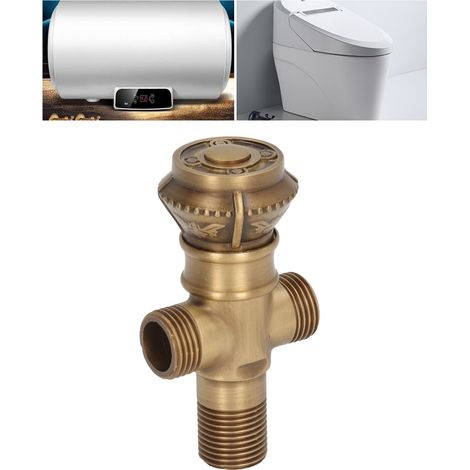 Eckarmatur aus Messing, Eckarmatur im europäischen Antikstil, Eckarmatur für WC-Warmwasserbereiter (Warm- und Kaltwasser) (1/5)