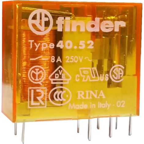Relais circuit imprimé 2RT 8A 12V AC AgNi FINDER 405280120000PAC (1/2)