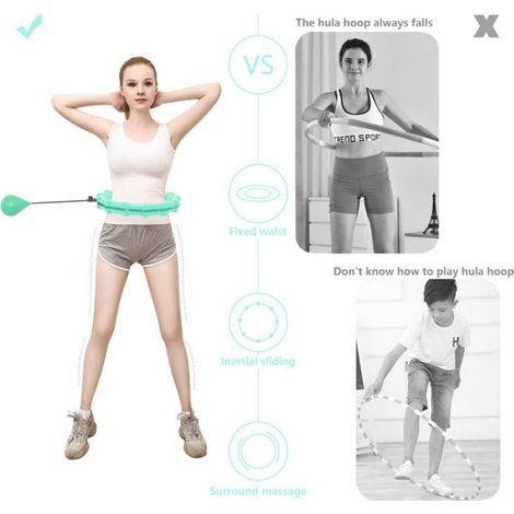 Cerceau Hula Hoop, Minceur Intelligent, Smart Cerceau de Fitness, 24 Pièces Réglable Amovibles, pour Débutants, Adultes, Enfants (1/5)