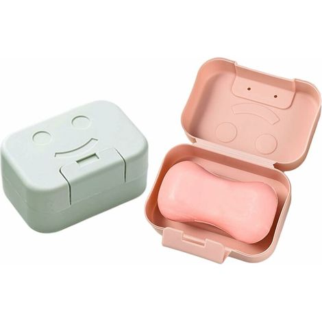 Boîte à Savon de Voyage, 2 Porte-Savons en Plastique étui à Savon Boite à Savon Portable avec Couvercle pour Salle de Bain Lavabo Voyage (1/5)