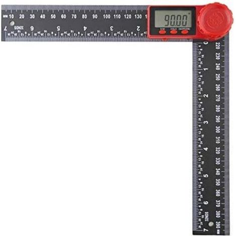 Rapporteur numérique Angle d'affichage numérique 2 en 1 avec écran LCD, mesure d'angle à 360 °, règle de rapporteur pour menuiserie, travaux de construction (1/5)
