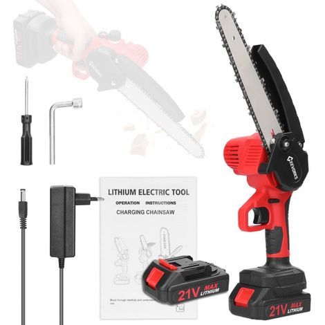 Tronçonneuse électrique 21V 8" 1300mAh huileur auto. (1/5)