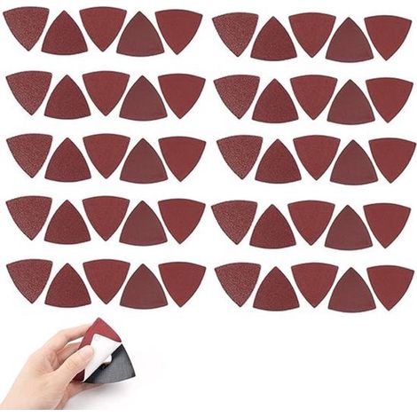 50 piezas, Hojas de lija, P80, Incluye piezas de papel de lija triangulares, Kit de papel de lija, Multiherramienta, Papel de lija triangular (1/5)