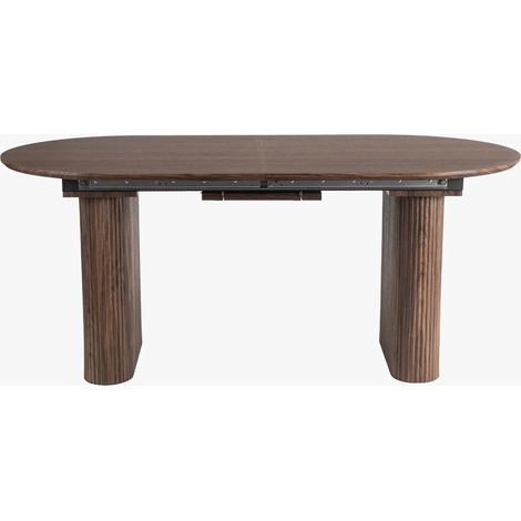 BONY Table à manger ovale extensible couleur bois foncé 180-220 cm (1/5)