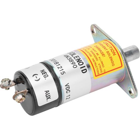 Soupape solénoïde d'arrêt carburant 12V DC pour excavatrice, coupe-circuit électrique, accessoire moteur 4N3890 (1/5)