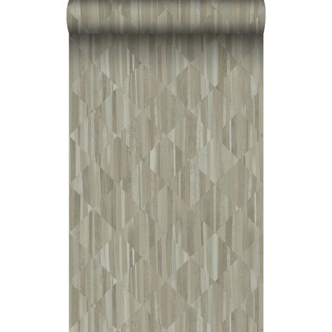 papier peint imitation bois en 3D taupe - Origin Wallcoverings (1/5)