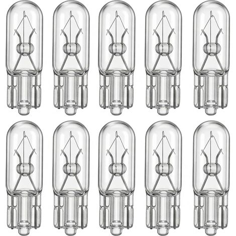 10 Pièces 12V T5 1.2W LED Incandescent,Ampoule Tableau de Bord Tableau Bord Light Blanc,Lumière Blanche pour Voiture Indicateur Compteur Intérieur Auto pour Voiture Moto Camion Économie d'Énergie (1/5)