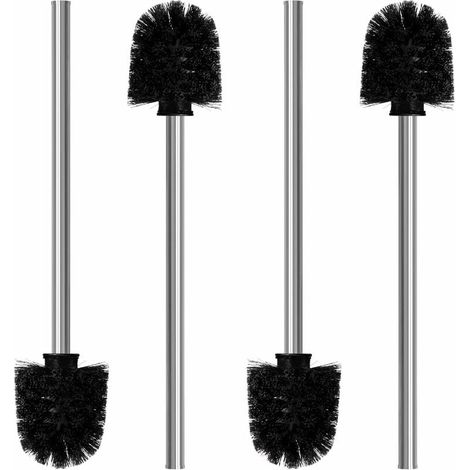 Jeu de 4 Brosses à Toilettes - Brosse à chiotes de 8 cm de diamètre - Balai de Nettoyage pour WC avec Manche en Acier Inoxydable - Balayette WC au Design élégant et Classe-LIAIKI (1/5)