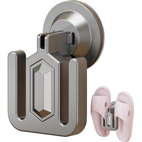 Hängendes Schuhregal, Grau, 2 Stück, Kunststoff, Wandmontage, ABS-Schuhregal, Für Kleiderschrank oder Wand, Türschuhregal, Schuhschränke, Mit Saugnapf (1/5)