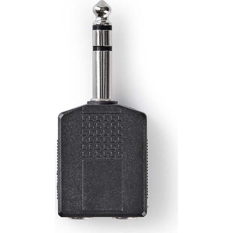 Stereo Audio Adapter  6,35 mm Hane  2x 6,35 mm Hona  Nickel Platerad  Rak  ABS  Svart  10 Stk.  Umschlag (1/5)