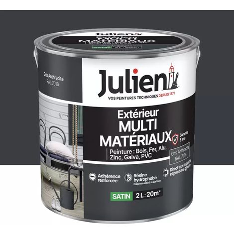 Peinture Extérieur Multi-matériaux Julien Gris Anthracite 2 L (1/2)