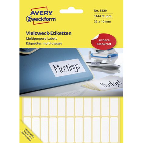 AVERY Zweckform Universaletikett Maße: 32 x 10 mm (B x H) Werkstoff: Papier (1/5)