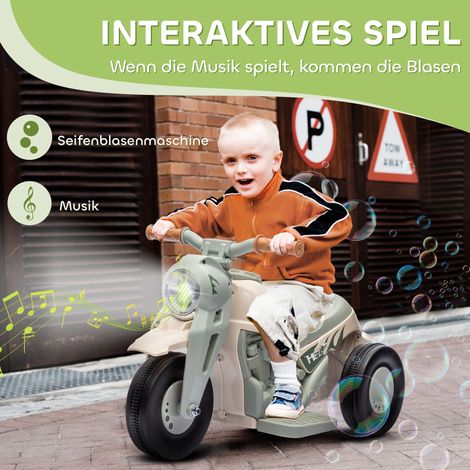 Moto électrique enfant 6V avec musique et phares, vitesse 2,5-3 km/h, pour filles et garçons de 2 à 5 ans (1/4)