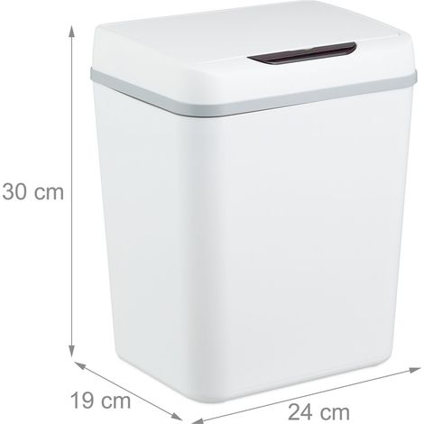 Papelera automática diseño compacto baño 9 x 9 x 30 cm con sensor higiénico de plástico blanco 130016678 (1/3)