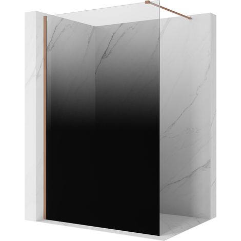 Mexen Kioto Duschwand Walk-in 110 x 200 cm, ombre schwarz 8 mm, gebürstetes Kupfer - 800-110-101-65-76 (1/5)