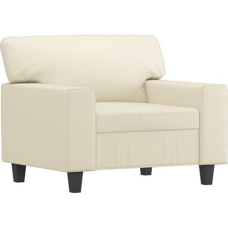 Fauteuil de Salon,Chaise,Fauteuil Crème 60 cm Similicuir CFW505234 (1/5)