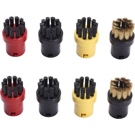 Steam Cleaner Round Brush Set 8 Pcs Steam Cleaners Cleaning Nozzles Attachments Accessories Kit Replacement for Karcher SC1 SC2 SC3 SC4 SC5 SC7 CTK10 (1/5)