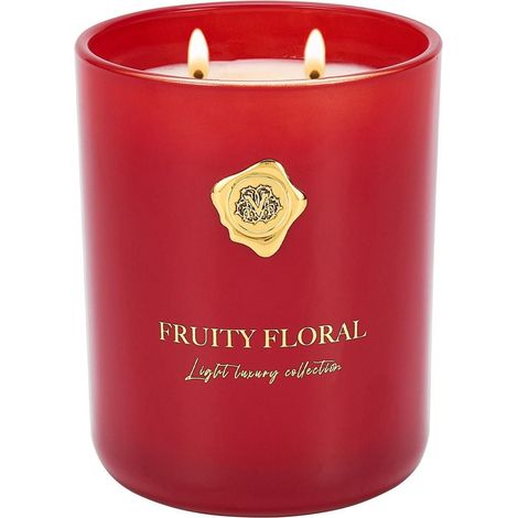 Grande bougie parfumée 470g Fruchtig-blumig, cire de soja, 90h de combustion, 2 mèches