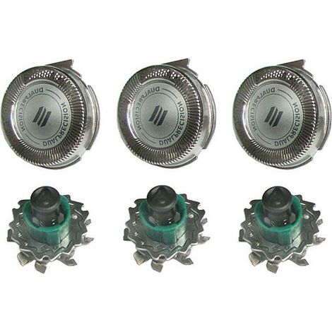 3-teilige Ersatzklingenköpfe für Rasierer für Philips RQ11 Dual Precision 3-teilig, Modell: 3-teilig