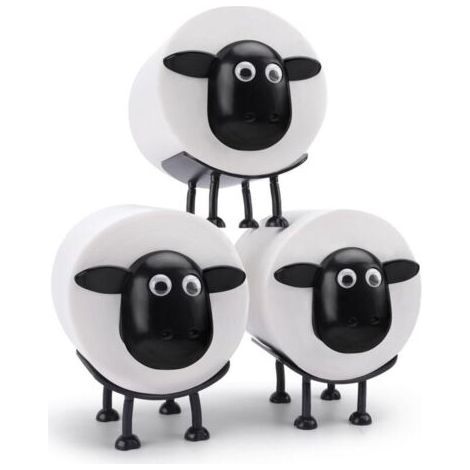 3er-Set Toilettenpapierrollenhalter mit Schafmotiv – Lustiger, freistehender Toilettenpapierhalter – 3D-gedruckt – Schwarz – Witzige Aufbewahrung für Toilettenpapierrollen (1/4)