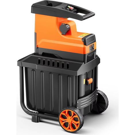 Trituradora de jardín de 2800 W, motor sin escobillas de 400 Nm, rodillo de 6 dientes, capacidad de 45 mm, caja de 60 L, protección contra sobrecarga. (1/5)