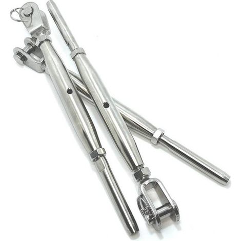 5 Ridoirs à Chape Fixe Soudée + Embout à Sertir 8 mm - Inox A4 - D-Work