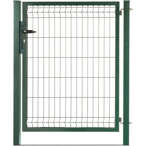 Easycloture – Portillon grillagé en acier galvanisé 1m x H 1m80 – Maille 200 x 50 – Passage utile 0m98 – Occultation personnalisable