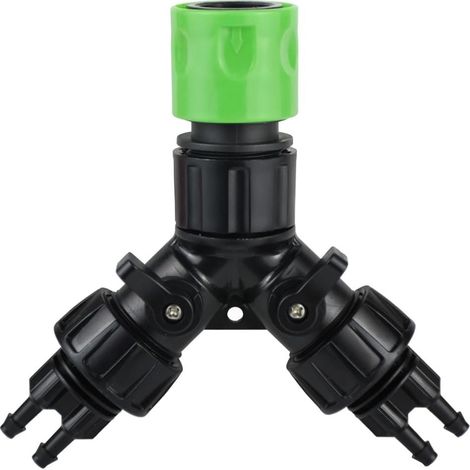 Lot de 2 adaptateurs de robinet d'irrigation goutte à goutte à 4 voies pour arrosage de jardin pour une variété de spécifications de tuyau d'arrosage (un sur quatre) (1/5)