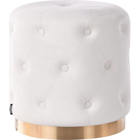 Pouf CARROLLTON Samtstoff Beige (1/5)