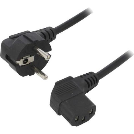 Cable alimentation angulaire vers C13 femelle angle 90 1.5m