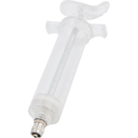 Veterinärmedizinische Spritze aus Kunststoff und Stahl, verstellbarer manueller Fütterungsinjektor für Nutztiere, 50 ml, 16,5 cm / 6,5 Zoll (1/5)