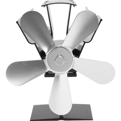 Qcwwy Ventilateur Domestique, 5 Pales, Ventilateur de Poêle, Respectueux de l'environnement, économie D'énergie, Vertical, Rectangulaire (Silver) (1/5)