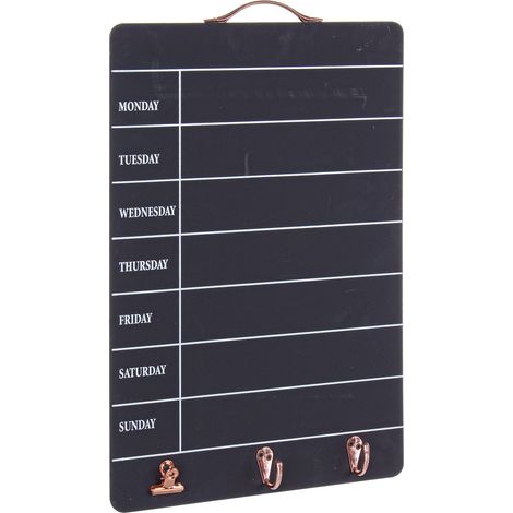 Wöchentliche Tafel mit 2 Haken und 1 Notizclip 30x47