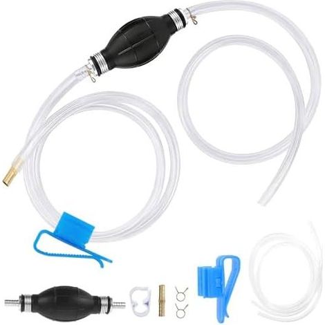 Kraftstoffpumpe, 8-mm-Transferpumpe mit 2 m Schlauch, universelle tragbare manuelle Kraftstoff-Vakuum-Notfallpumpe für Auto/Boot/Kart/Motorrad - (1/5)
