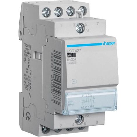 CONTACTOR, 25A, 2NA+2NC, 24V HAGER ESD427 (1/5)