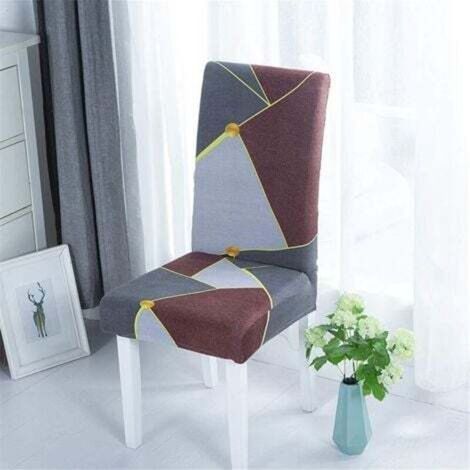 Dining chair cover, patchwork print, washable, stretchable, wedding decoration, hotel, restaurant, style D (1/4)