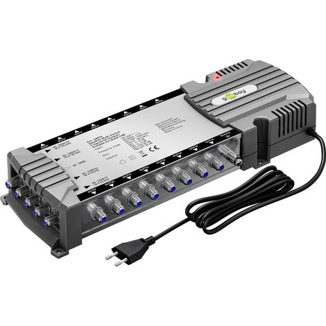 goobay 64876 Multiconmutador satélite/Multiconmutador Compacto / 5 entradas / 16 Salidas / 4K, 8K UHD/Dab+ / para 168 participantes